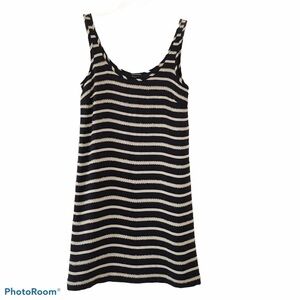 Club Monaco Silk Striped Tank Dress with Sequin Detail Size Extra Small
